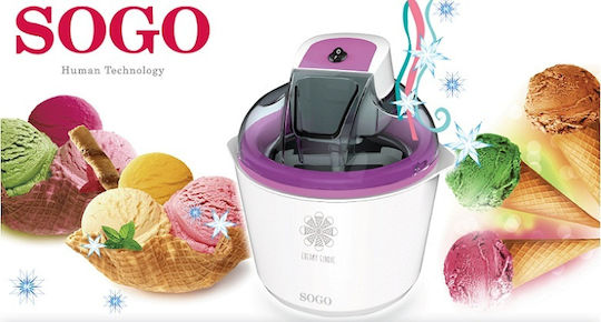 Sogo Παγωτομηχανή 1.5lt Λευκή
