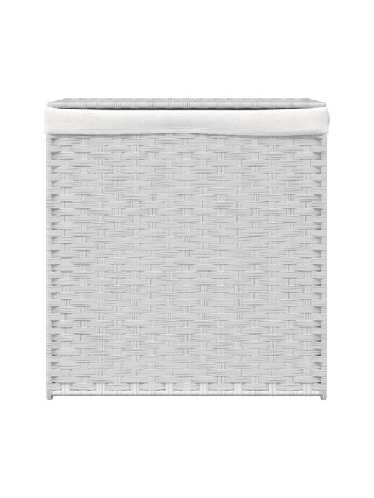 vidaXL Καλάθι Απλύτων Πλαστικό με Καπάκι 53x35x57cm Λευκό