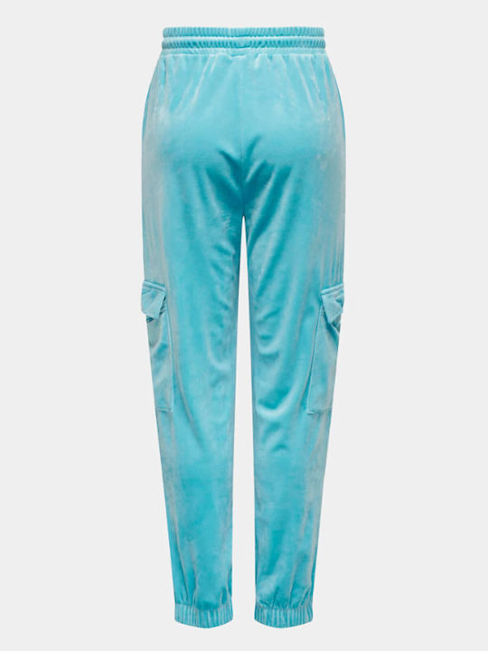 Only Set Women's Sweatpants Light Blue Velvet