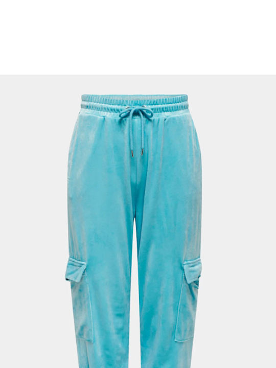 Rebel Jogginganzug Samt Light Blue