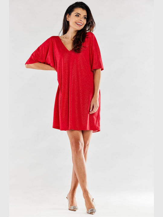 Awama Mini Evening Dress Red