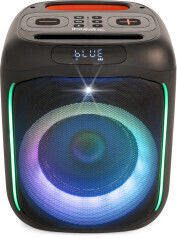 Ibiza Sound Karaoke Speaker with Wired Microphone and Lighting Effects CUBE180 Black