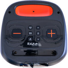 Ibiza Sound Karaoke Speaker with Wired Microphone and Lighting Effects CUBE180 Black