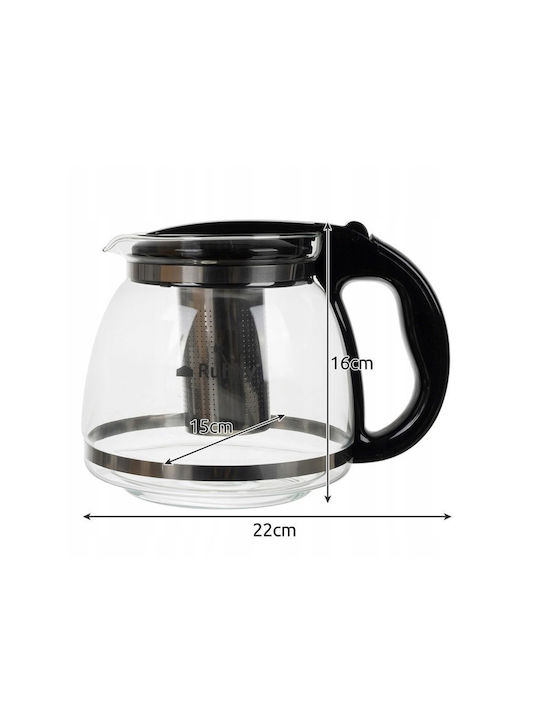 Ruhhy Teapot with Filter Glass Transparent 2000ml