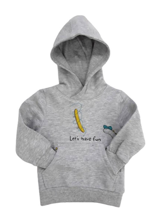 Venere Kids Sweatshirt with Hood and Pockets Grey (Grey)