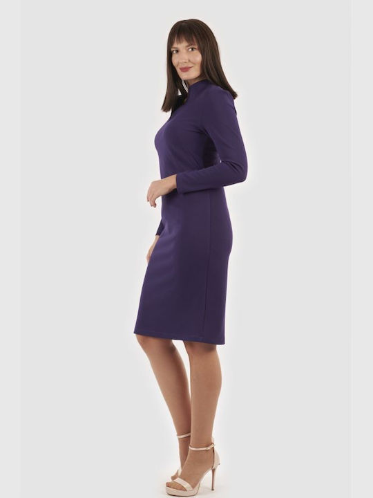 BelleFille All Day Long Sleeve Mini Dress Purple