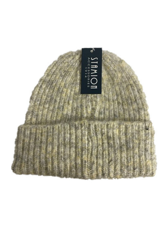 Beanie Unisex Beanie Knitted in Beige color