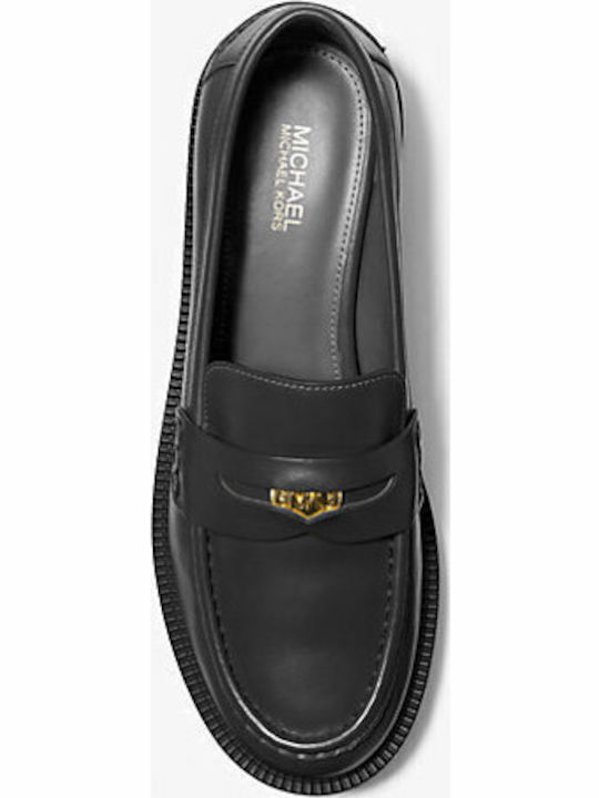 Eden Leather Moccasins Δερμάτινα Γυναικεία Μοκασίνια σε Μαύρο Χρώμα