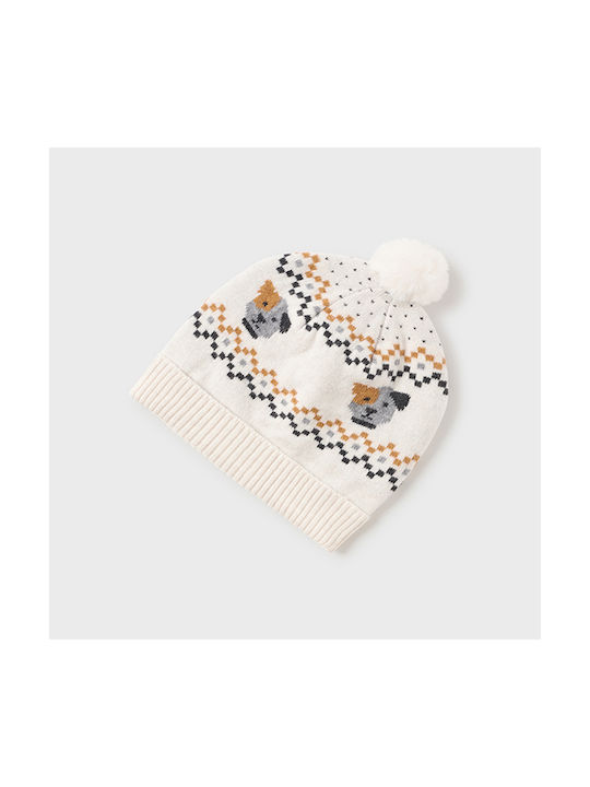 Mayoral Kids Beanie Set with Scarf Knitted Beige for Newborn