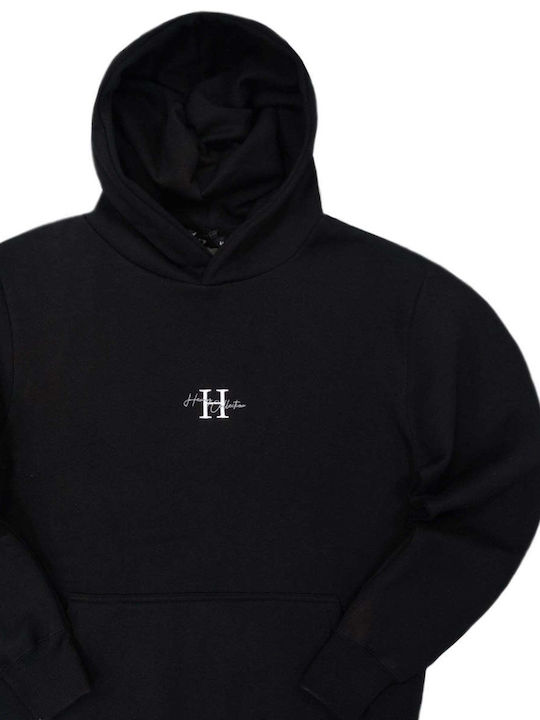 Henry Clothing Herren Sweatshirt mit Kapuze Black.