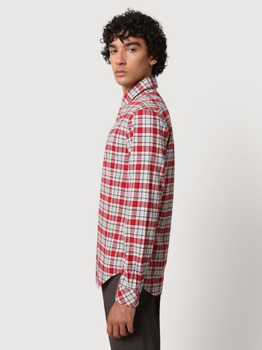 Napapijri Men's Shirt Long-sleeved Cotton Κόκκινο.