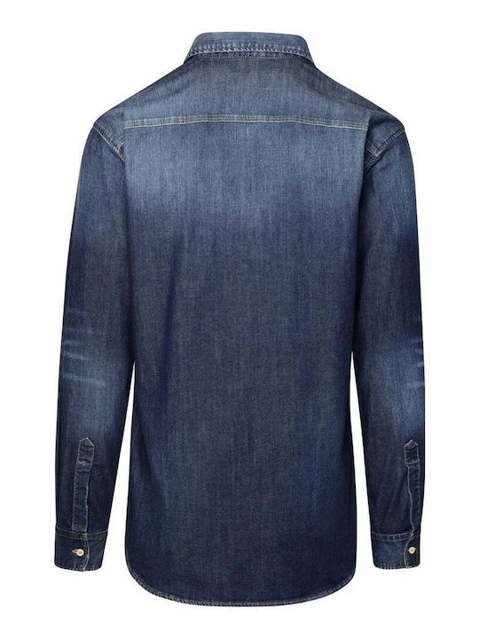 Long-sleeved Denim Shirt Blue