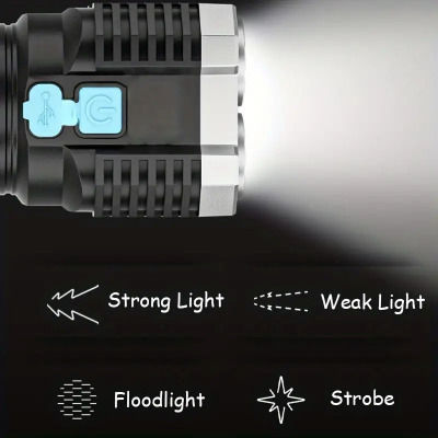 Επαναφορτιζόμενος Φακός LED με Μέγιστη Φωτεινότητα 500lm