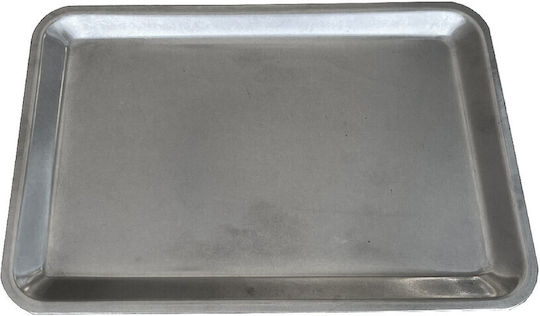 Retro Stainless Steel Rectangular Serving Tray with Handles in Silver Color 32.5x22cm A75342 1pcs