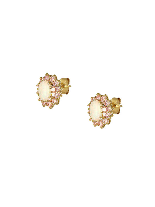 Earrings made of Gold 14K with Stones