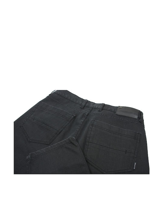 Men's Elastic Jeans Pants with Regular Fit Black