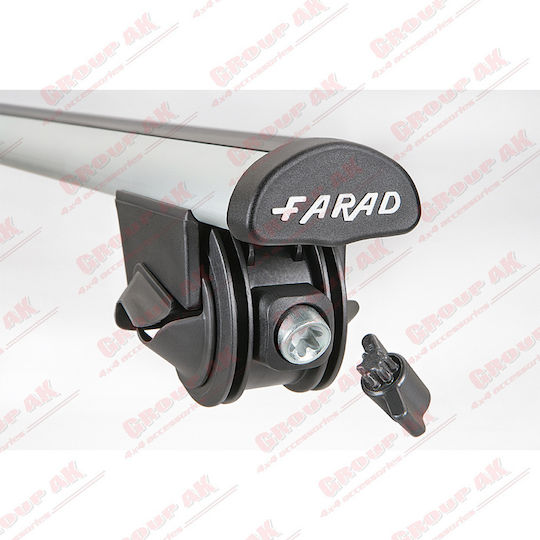 Farad Aluminum Car Roof Bars for Fiat Panda 2012+ Set with Roof Rack Legs and Lock Silver BM 055