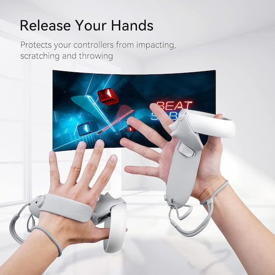 KIWI Design Knuckle Grips Cover V3 Пластмаса Защитен калъф Oculus / Meta Quest 2 за контролер ВР Червен