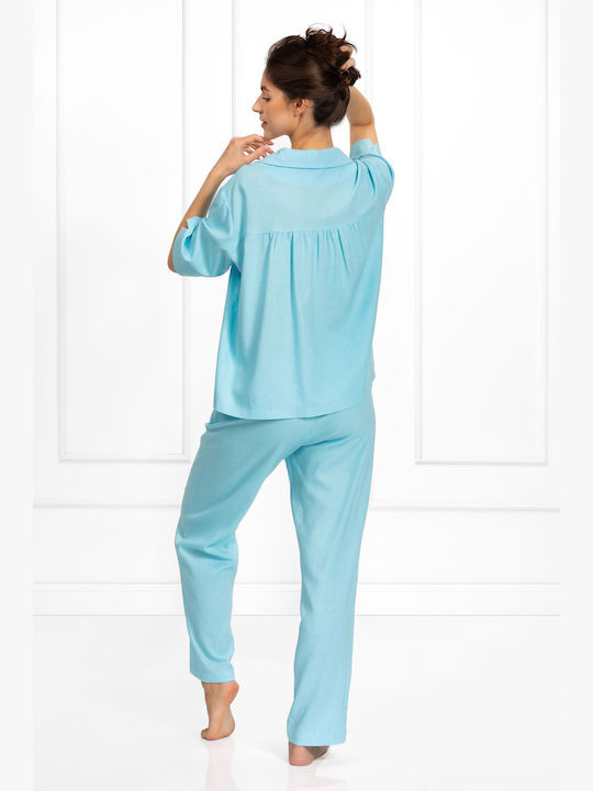 Momenti Per Me Set Winter Women's Pajamas Light Blue