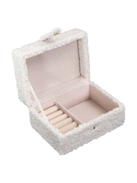 The Home Deco Factory Boucle Κουτί Κοσμημάτων Ταξιδιού Λευκή 15x11x9cm The Home Deco Factory Boucle Κουτί Κοσμημάτων Ταξιδιού Λευκή 15x11x9cm