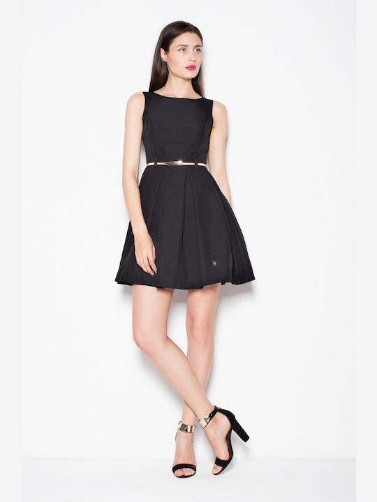 Venaton Evening Sleeveless Mini Dress Black