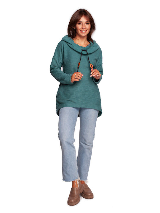 BeWear Women's Long Hooded Sweatshirt Green