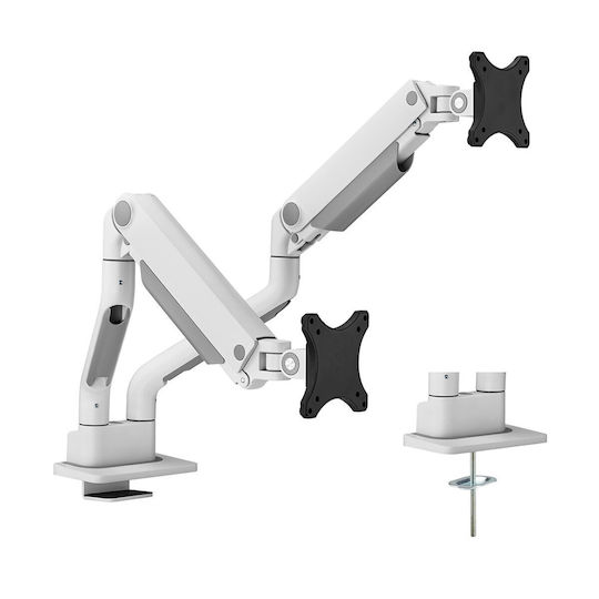 Neomounts Neomounts Stand Desk Mounted for 2 Monitors up to 17" with Arm White
