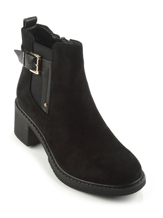 Fshoes Suede Women's Ankle Boots Black