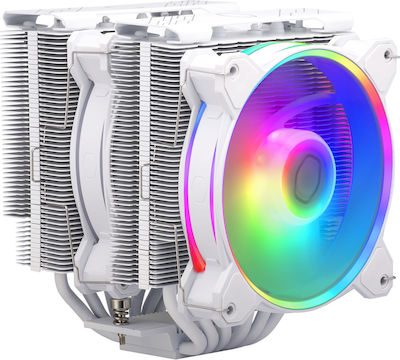 CoolerMaster Hyper 622 Halo White Ψύκτρα Επεξεργαστή Διπλού Ανεμιστήρα για Socket AM4/AM5/1200/115x/1700 με ARGB Φωτισμό Λευκή