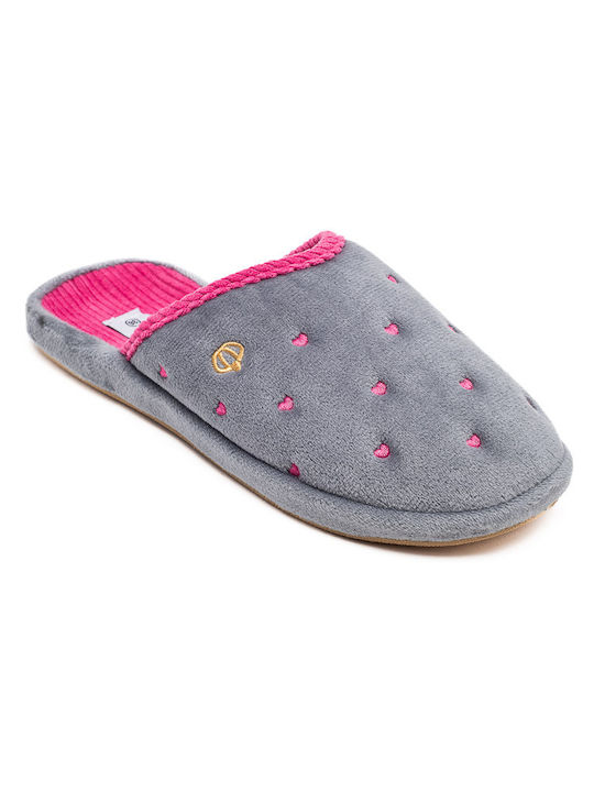 Voi & Noi Winter Women's Slippers in Gri color