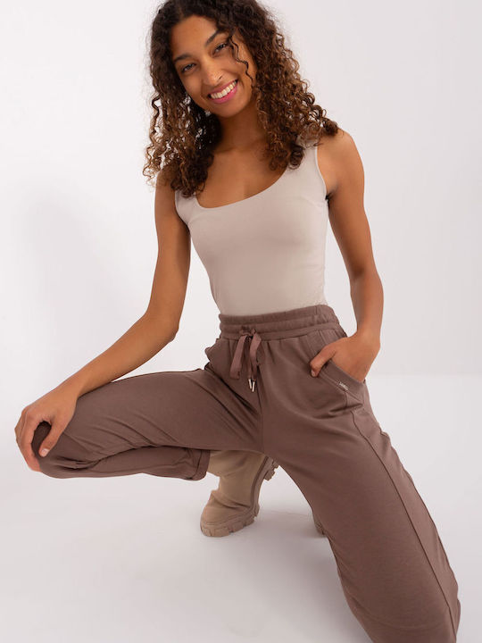 Relevance Damen-Sweatpants-Set Καφέ