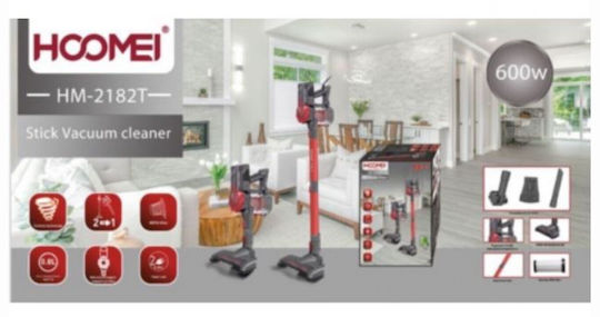 Hoomei Electrică Aspirator 2 în 1 Stick & De Mână 600W Roșie HM-2182T