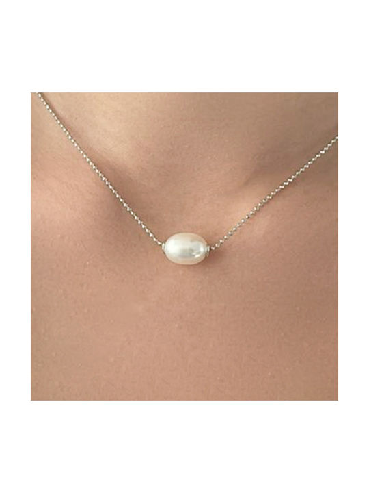 Margaritari Necklace from Silver with Pearls