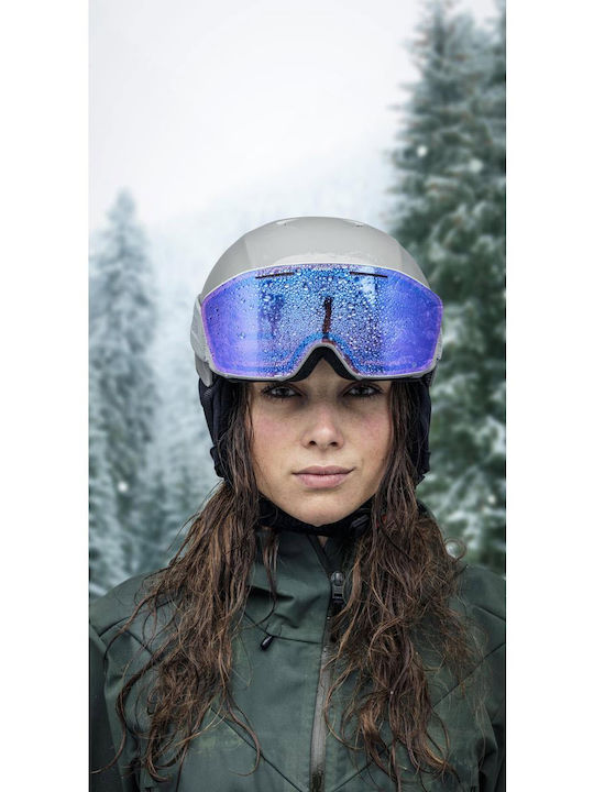 Alpina Ski- & Snowboardbrille Erwachsene Lila mit Linse Spiegel in Lila Farbe
