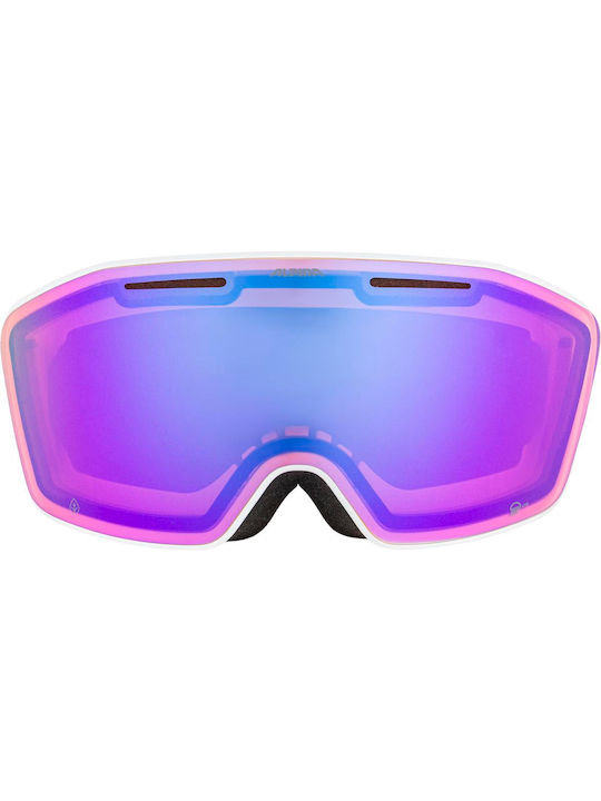 Alpina Ski- & Snowboardbrille Erwachsene Lila mit Linse Spiegel in Lila Farbe