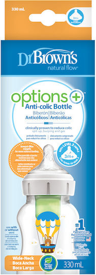 Dr. Brown's Plastic Baby Bottle Anti-Colic with Silicone Nipple for 3+ months 330ml