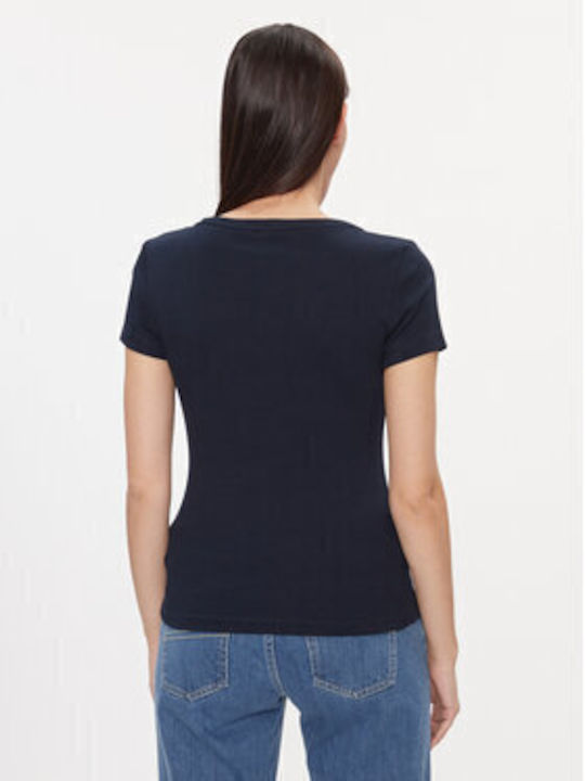 Tommy Hilfiger Women's T-shirt with V Neck Dark Blue