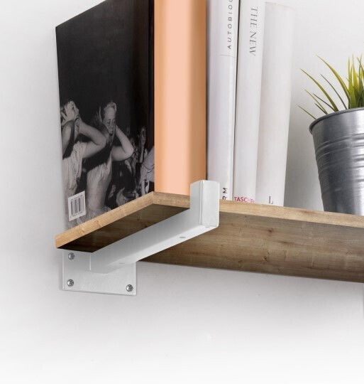 Emuca Heavy-Duty Metallic Corner Shelf White 222x62mm 2pcs 4101612