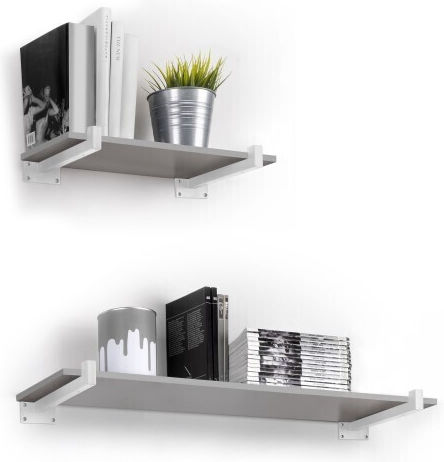Emuca Heavy-Duty Metallic Corner Shelf White 222x62mm 2pcs 4101612