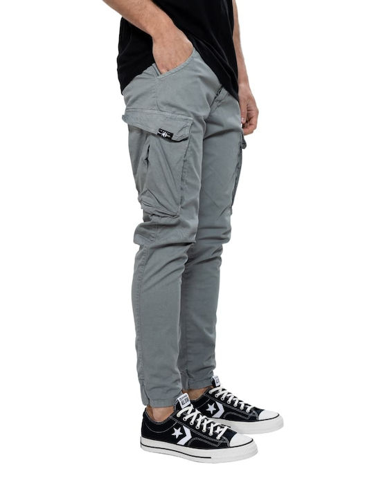 Back2jeans Men's Trousers Cargo Elastic in Loose Fit Grey