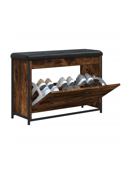 Entry Furniture with Shoe Rack & Bench Smoked Oak 82x32x56cm