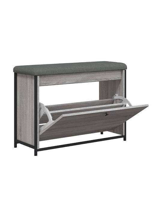 Entry Furniture with Shoe Rack & Bench Sonoma Gray 82x32x56cm