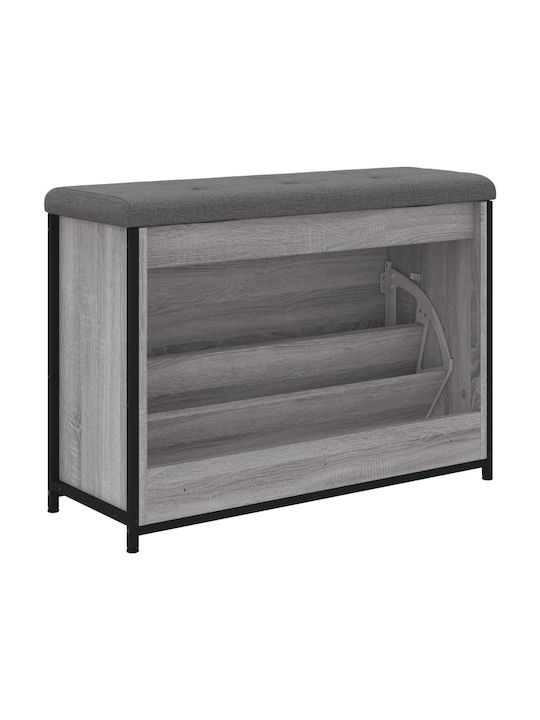Entry Furniture with Shoe Rack & Bench Sonoma Gray 82x32x56cm