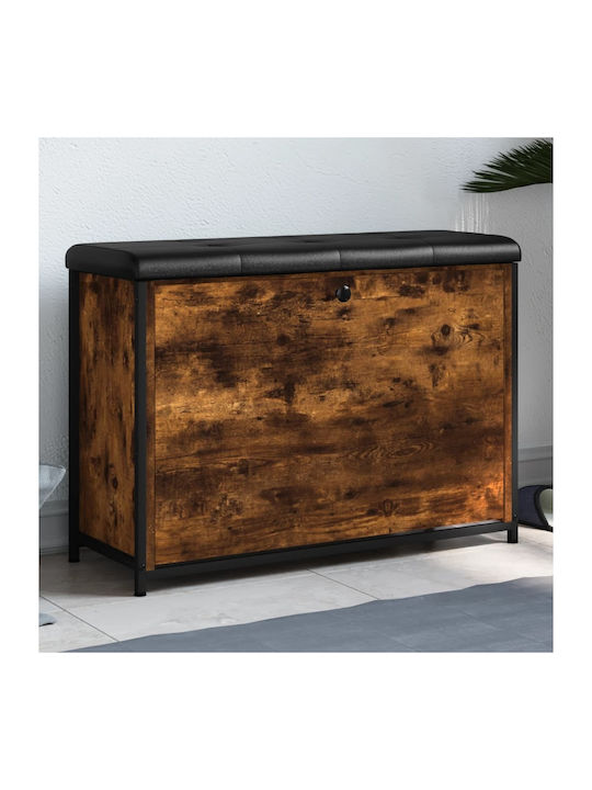 Entry Furniture with Shoe Rack & Bench Smoked Oak 82x32x56cm