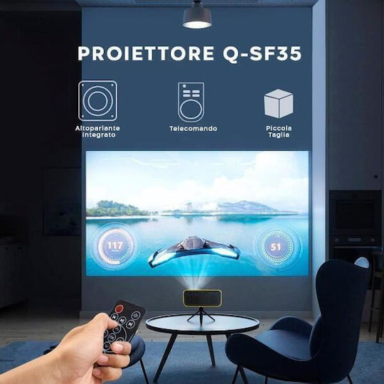 Andowl Qsf35 Mini 3d Q-SF35 Mini 3D Projector LCD Λάμπας LED με Ενσωματωμένα Ηχεία