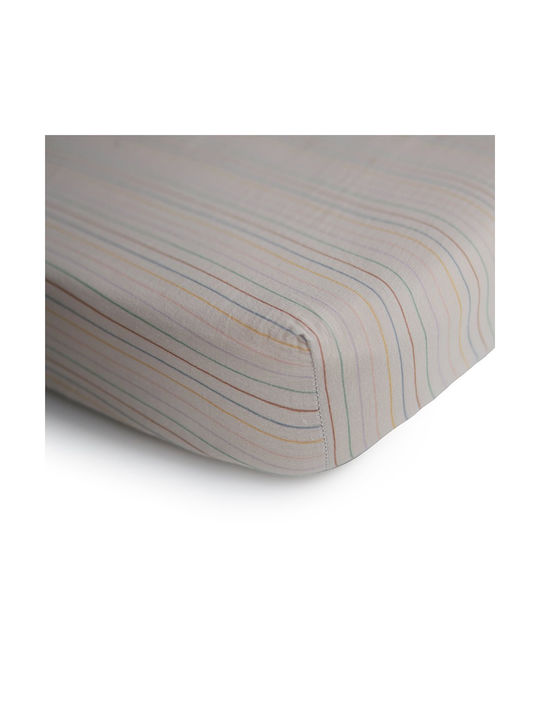 Mushie Baby Bettlaken Für Krippe Baumwolle Angepasst Beige 60x120cm