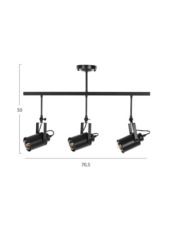 HomeMarkt Pendant Light Black Rail with Socket E27