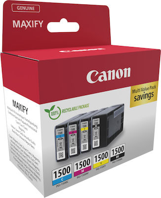 Canon PGI-1500 Paket mit 4 Inkjet-Druckerpatronen Gelb / Cyan / Magenta / Schwarz (9218B006)