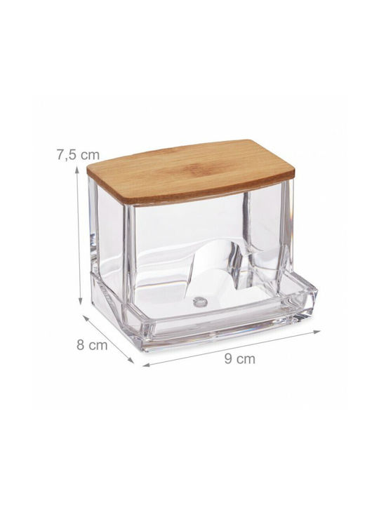 Relaxdays Tabletop Cotton Holder Acrylic Light Brown