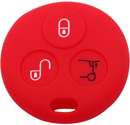 Car Key Cover Case 3 Buttons made of with 3 Buttons for Smart in Red Color
